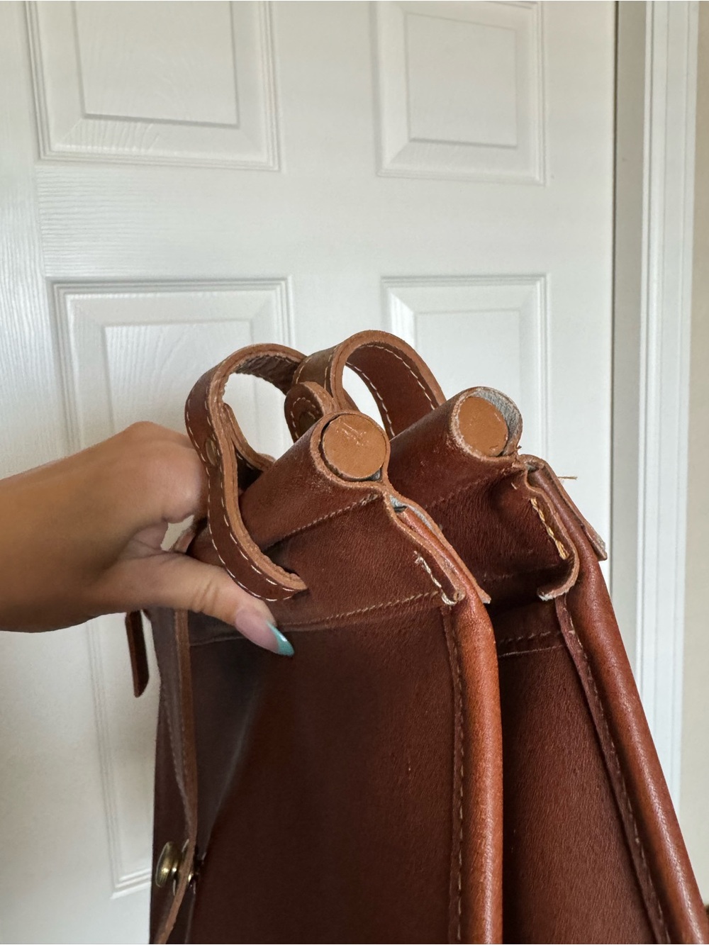Vintage Coach Barclay Leather XL tote bag in Saddle Brown - Picture 14 of 16